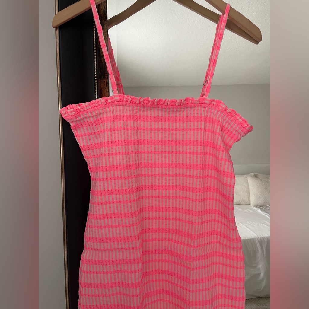 Mikoh Nami Punch Pink Smocked Mini Dress Nwt Size 2 — image 5 of 6
